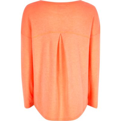 Girls coral slouchy jumper